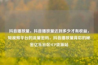 抖音播放量，抖音播放量达到多少才有收益，短视频平台的流量密码，抖音播放量背后的秘密亿乐社区SUP货源站