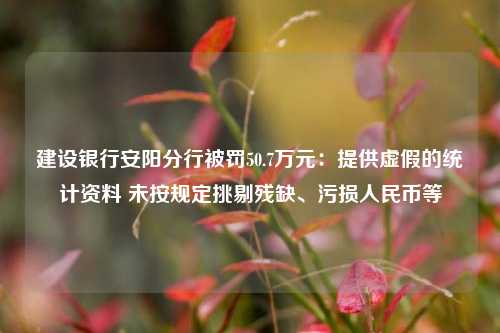 建设银行安阳分行被罚50.7万元：提供虚假的统计资料 未按规定挑剔残缺、污损人民币等  第1张