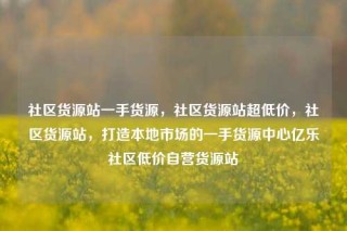 社区货源站一手货源，社区货源站超低价，社区货源站，打造本地市场的一手货源中心亿乐社区低价自营货源站