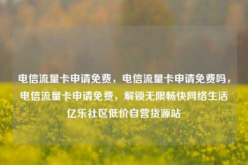 电信流量卡申请免费，电信流量卡申请免费吗	，电信流量卡申请免费，解锁无限畅快网络生活亿乐社区低价自营货源站  第1张